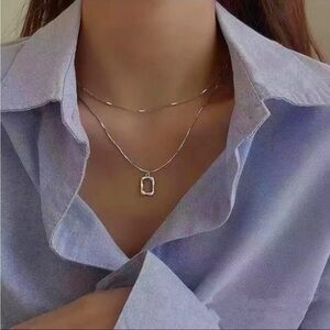 New Silver Chain Layering Pendant Necklace